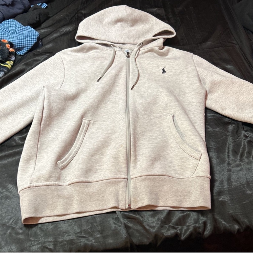 Medium grey polo Ralph Lauren zip up hoodie - Picture 1 of 2